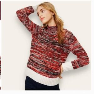 LOFT Mock Neck Chunky Knit Pullover Sweater Size XL